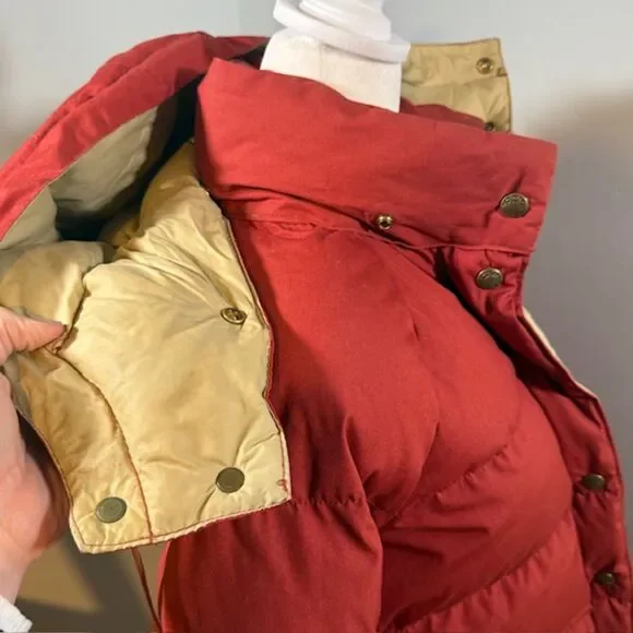 Vintage REI Co-op Women's Red Goose Down Puffer Jacket S Removable Hood - Picture 5 of 11